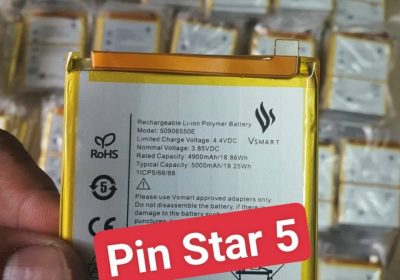 PIN VSMART STAR 5 / 50906550E,DUNG LƯỢNG 5000MAH